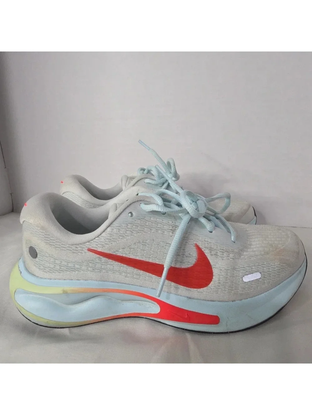 Nike Journey Run Women’s 7.5 FJ7765-101 White Blue Orange Running Shoes